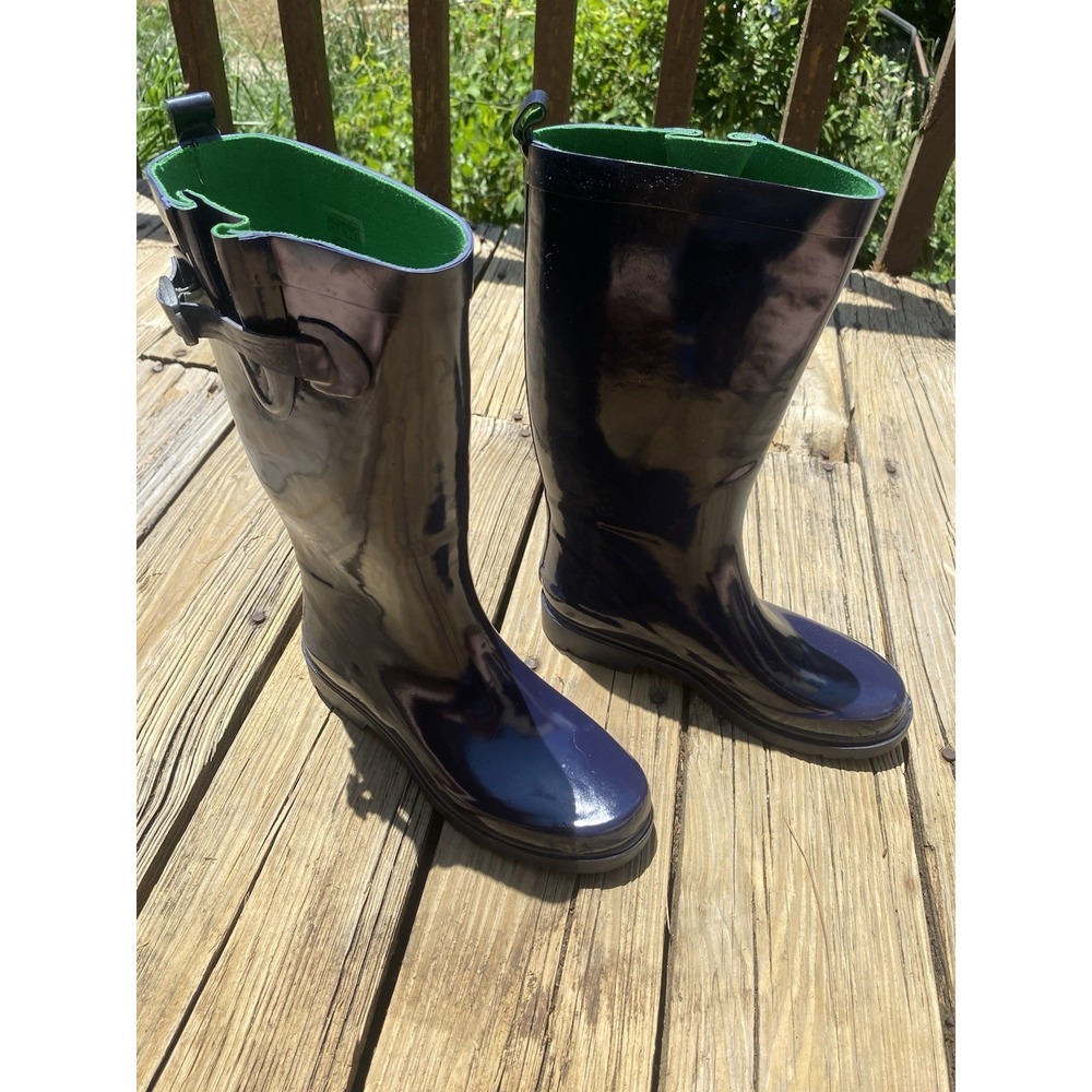 Capelli NY Women's Size 8 Rubber Boots Navy Blue Calf Height